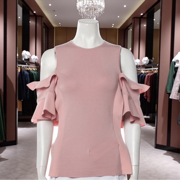 Louis Vuitton Elegant Pink Ruffle Sleeve Top - Picture 1 of 5